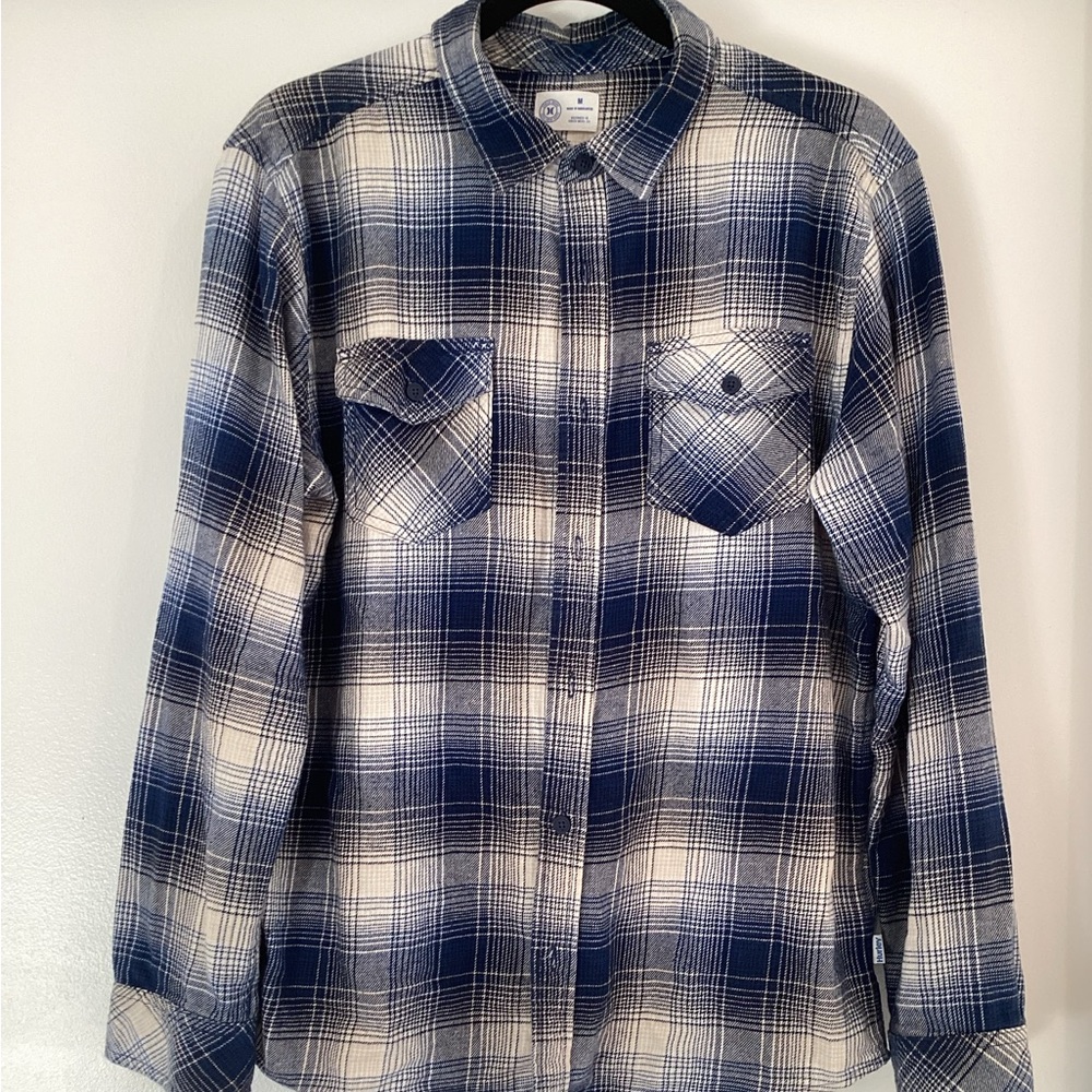 Hurley Navy and Cream Plaid Men's Shirt